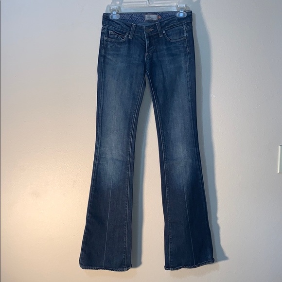 PAIGE Denim - PAIGE Dark Wash Flared Wide Leg Jeans